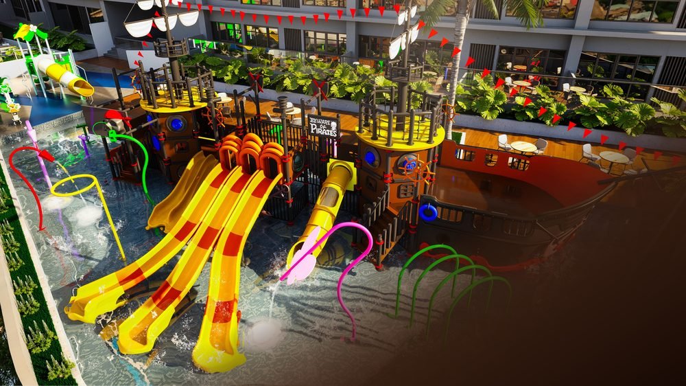 Kids waterpark and play deck
