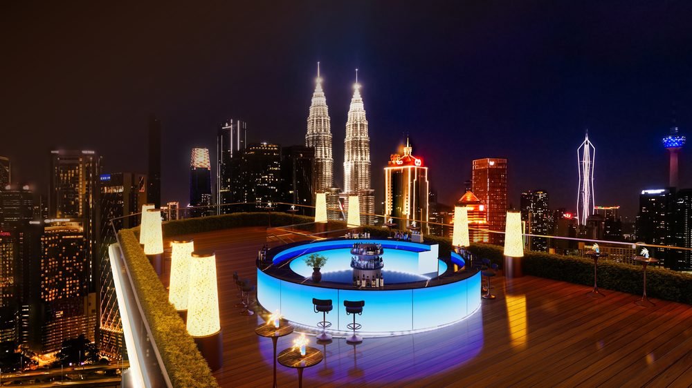 Rooftop sky bar and dining deck